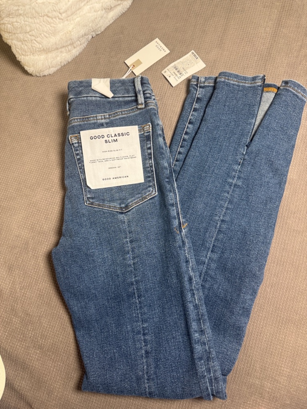 Good American Slim High-Rise Skinny Jeans - Medium Blue Wash